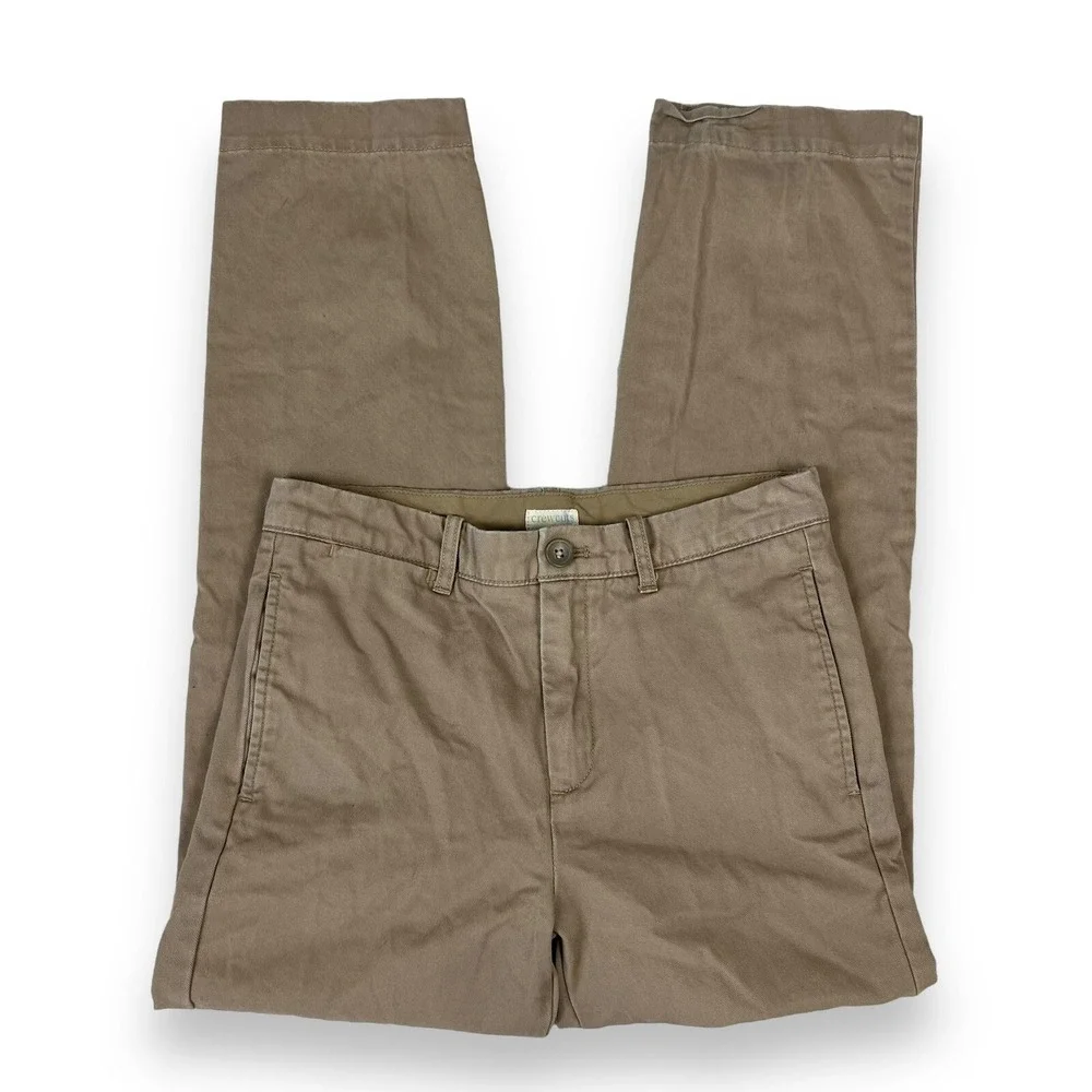 J.Crew Crewcuts Boys Chino Pants Khaki Tan Cotton Twill Straight Leg Size 14